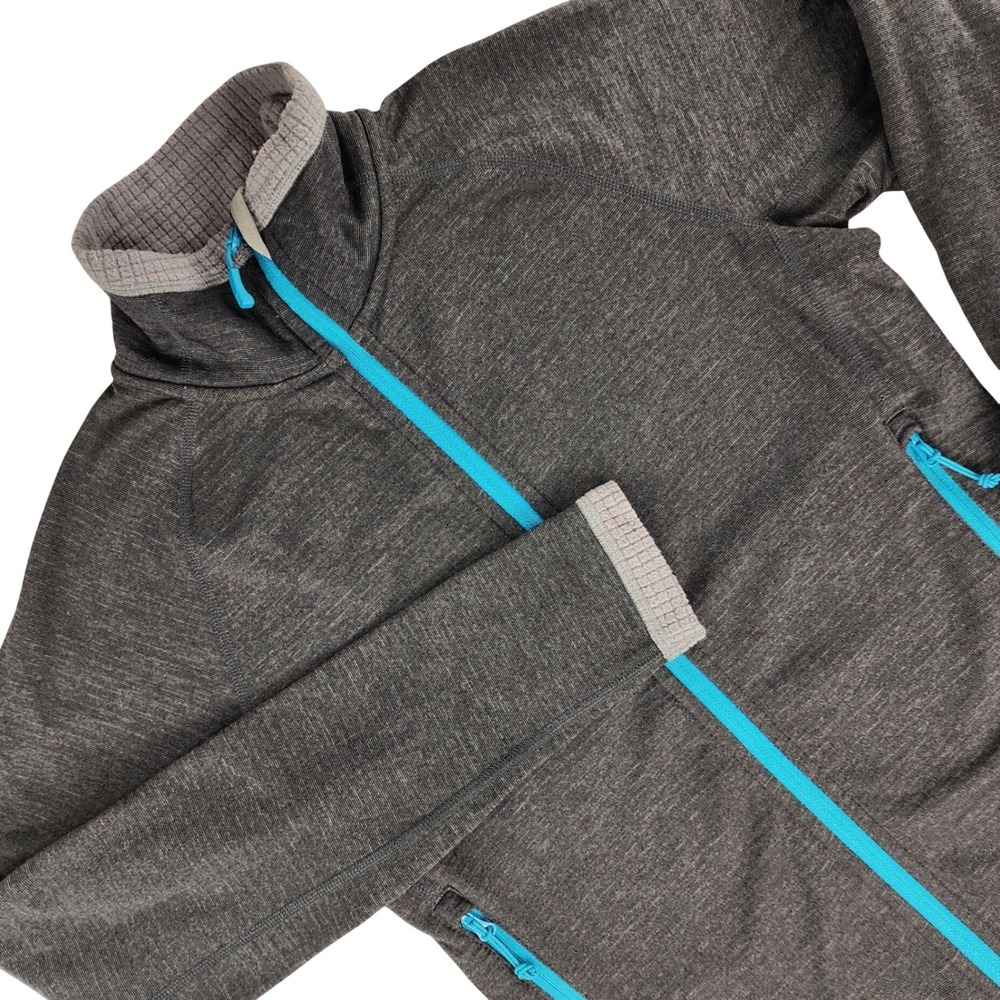 Rab Nucleus Jacket Women 10 Grey Full Zip‎ Grid Fleece Polyester Elastane